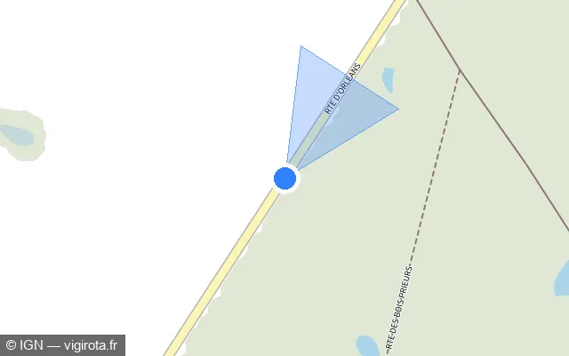 Vue plan de l'emplacement du radar tourelle à Saint-Lyé-la-Forêt