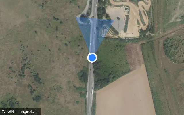 Vue satellite de l'emplacement du radar tourelle à Marly-la-Ville