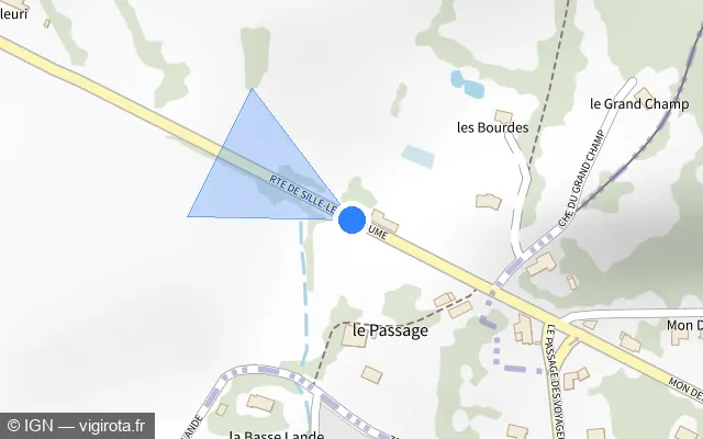 Vue plan de l'emplacement du radar tourelle à Voutré