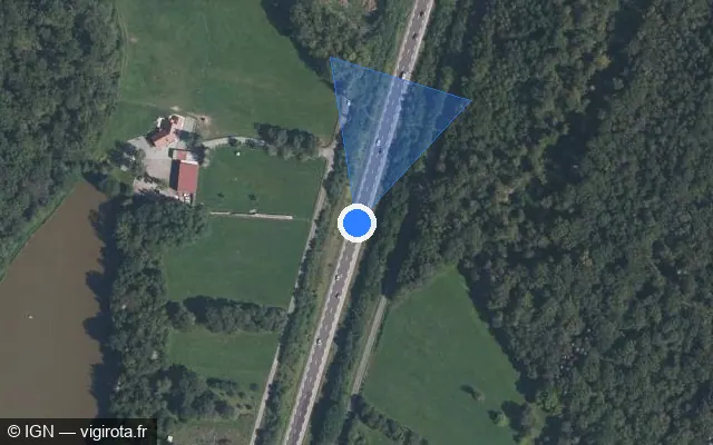 Vue satellite de l'emplacement du radar tourelle à Saint-Sauveur