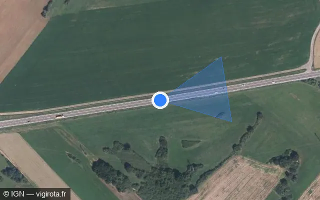 Vue satellite de l'emplacement du radar tourelle à Frotey-lès-Vesoul