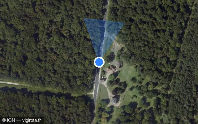 Vue satellite de l'emplacement du radar tourelle à Chevry-Cossigny