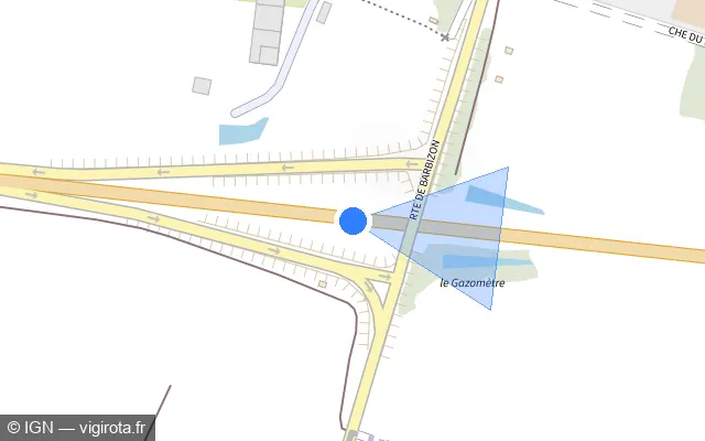 Vue plan de l'emplacement du radar tourelle à Barbizon