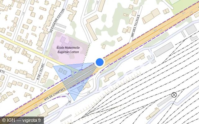 Vue plan de l'emplacement du radar tourelle à Trappes