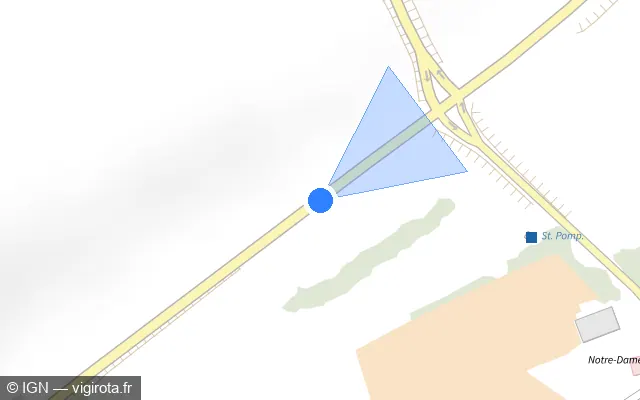 Vue plan de l'emplacement du radar tourelle à Saint-Gratien