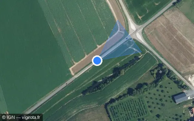 Vue satellite de l'emplacement du radar tourelle à Saint-Gratien