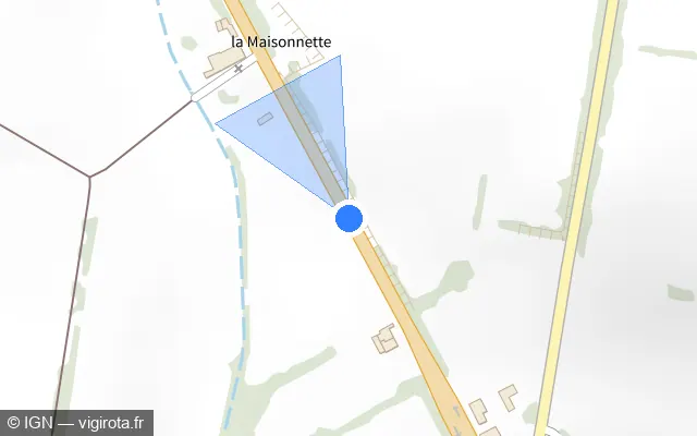 Vue plan de l'emplacement du radar tourelle à Saint-Vincent-Sterlanges