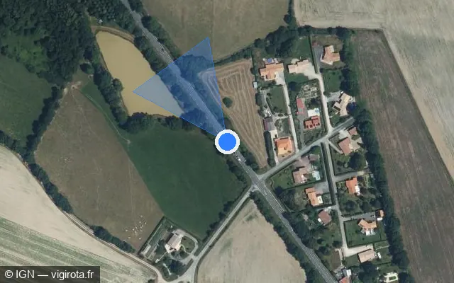 Vue satellite de l'emplacement du radar tourelle à Bellevigny