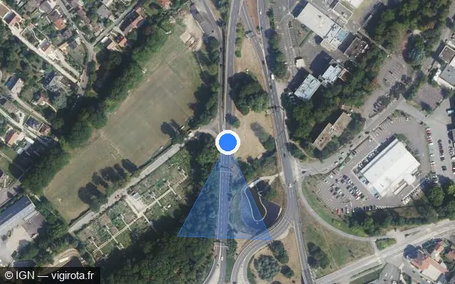 Vue satellite de l'emplacement du radar tourelle à Mantes-la-Ville