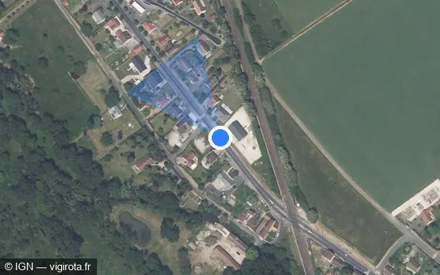 Vue satellite de l'emplacement du radar tourelle à Montargis