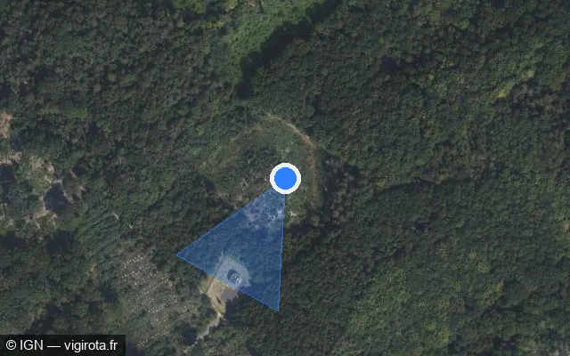 Vue satellite de l'emplacement du radar fixe à Bougival