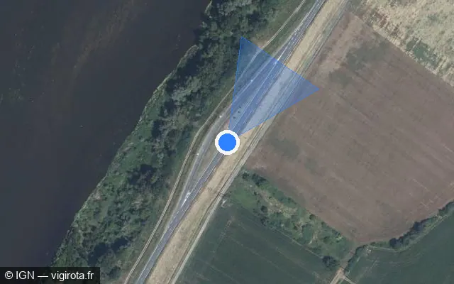 Vue satellite de l'emplacement du radar tourelle à Blois