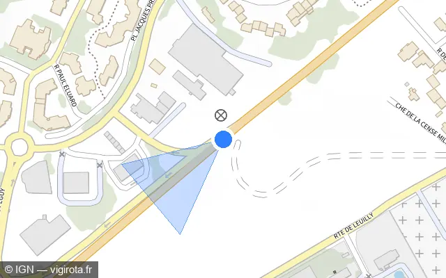 Vue plan de l'emplacement du radar tourelle à Laon