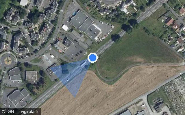 Vue satellite de l'emplacement du radar tourelle à Laon