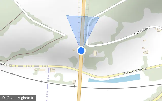 Vue plan de l'emplacement du radar tourelle à Bernay
