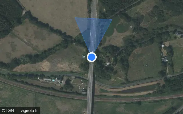 Vue satellite de l'emplacement du radar tourelle à Bernay