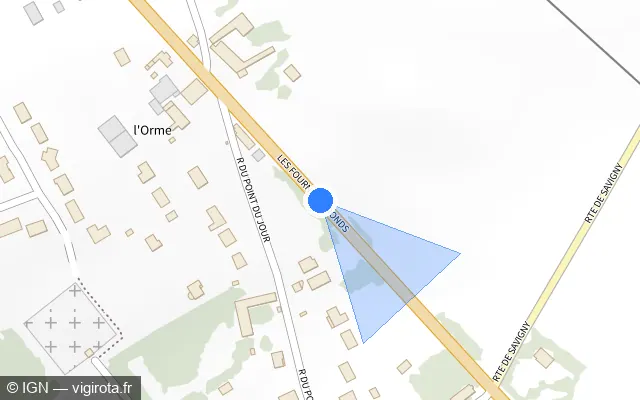 Vue plan de l'emplacement du radar tourelle à Saint-Just