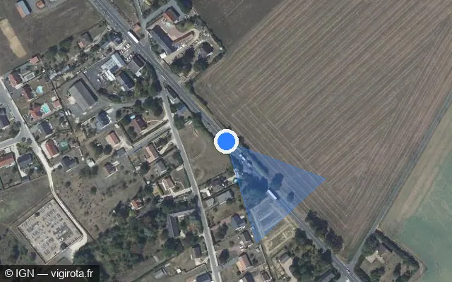 Vue satellite de l'emplacement du radar tourelle à Saint-Just