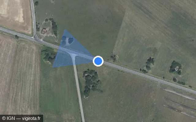 Vue satellite de l'emplacement du radar tourelle à Le Châtelet-sur-Meuse