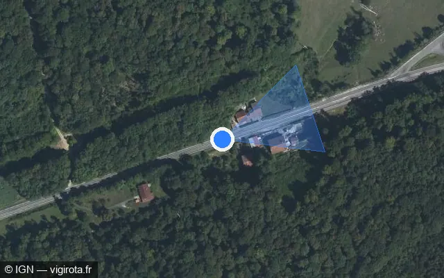 Vue satellite de l'emplacement du radar tourelle à Nogent