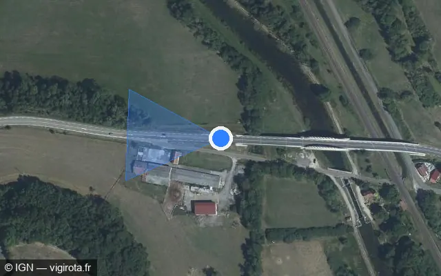 Vue satellite de l'emplacement du radar tourelle à Chatenay-Mâcheron
