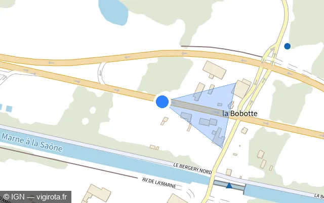 Vue plan de l'emplacement du radar tourelle à Hallignicourt