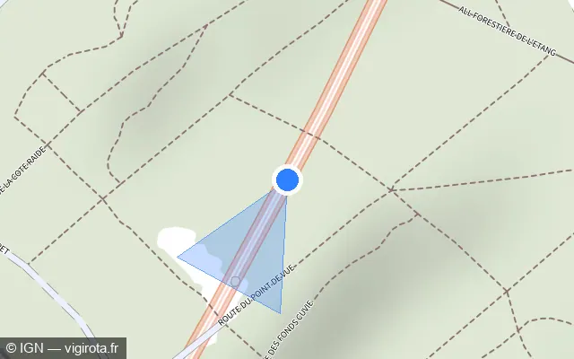 Vue plan de l'emplacement du radar fixe à Bougival