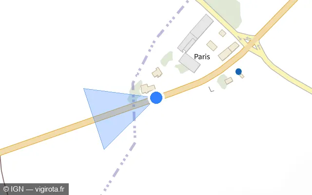 Vue plan de l'emplacement du radar tourelle à Coupru