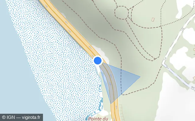 Vue plan de l'emplacement du radar tourelle à La Richardais