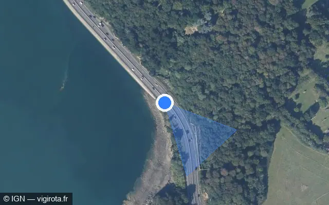 Vue satellite de l'emplacement du radar tourelle à La Richardais