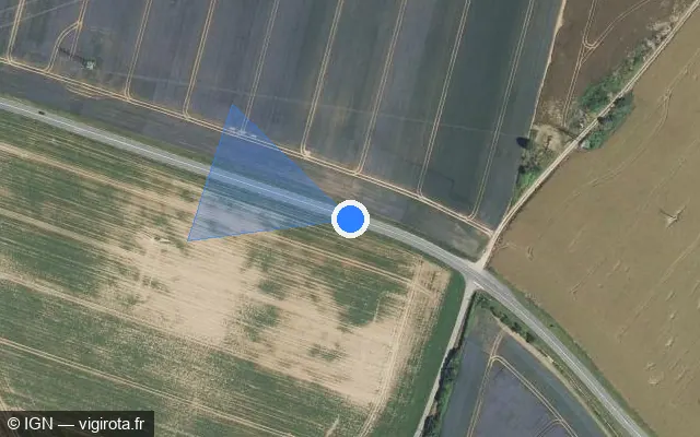 Vue satellite de l'emplacement du radar tourelle à Trie-la-Ville