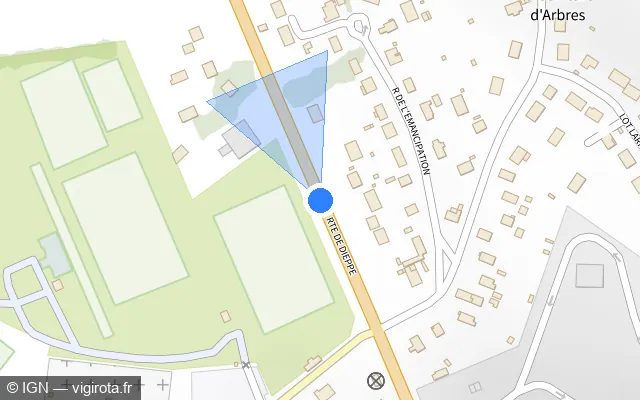 Vue plan de l'emplacement du radar tourelle à Sérifontaine