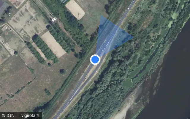 Vue satellite de l'emplacement du radar tourelle à Chailles
