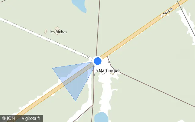 Vue plan de l'emplacement du radar tourelle à Vouzeron
