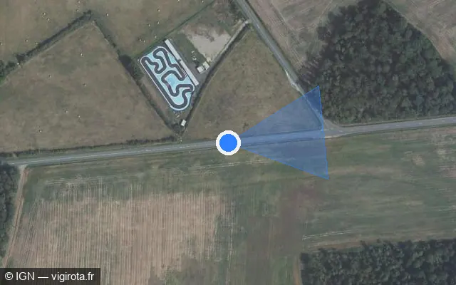Vue satellite de l'emplacement du radar tourelle à Marmagne