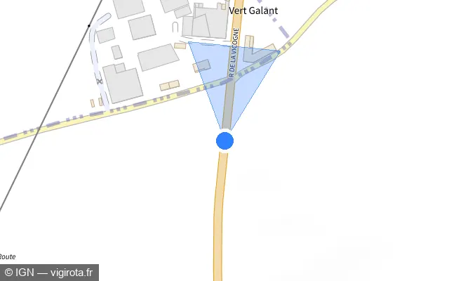 Vue plan de l'emplacement du radar tourelle à La Vicogne