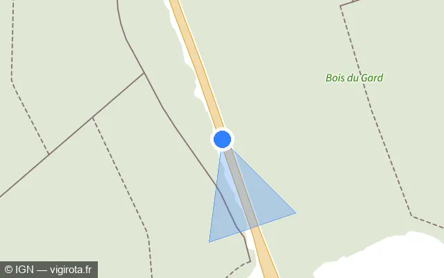 Vue plan de l'emplacement du radar tourelle à Yzeux