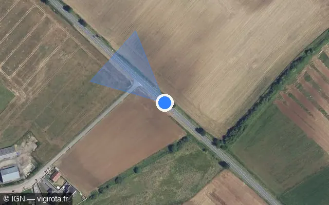 Vue satellite de l'emplacement du radar tourelle à Beaurains-lès-Noyon