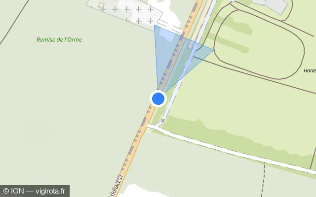 Vue plan de l'emplacement du radar tourelle à Orry-la-Ville
