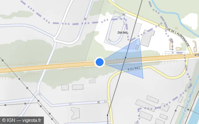 Vue plan de l'emplacement du radar tourelle à Thenelles
