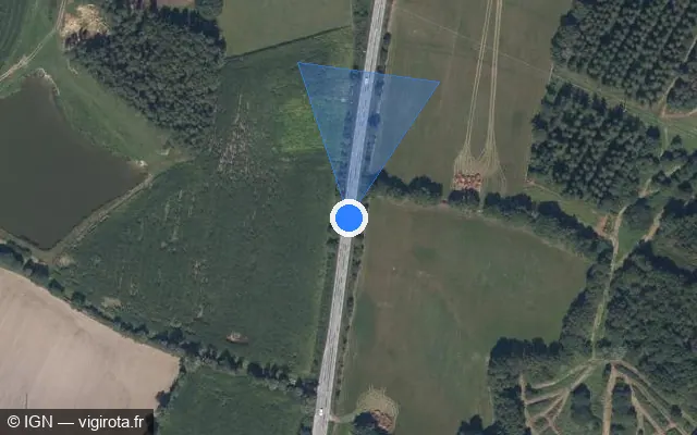 Vue satellite de l'emplacement du radar tourelle à Marzan