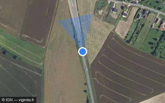 Vue satellite de l'emplacement du radar tourelle à Beauvoir