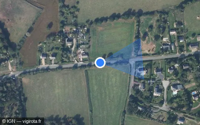 Vue satellite de l'emplacement du radar tourelle à Goven
