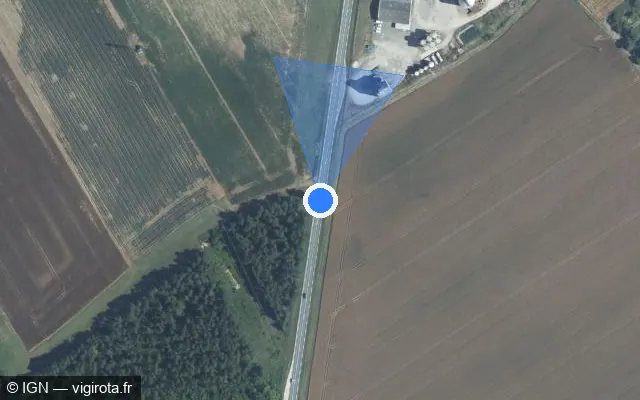 Vue satellite de l'emplacement du radar tourelle à Averdon