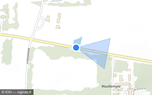 Vue plan de l'emplacement du radar tourelle à Vern-sur-Seiche