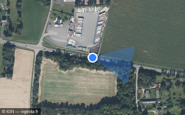 Vue satellite de l'emplacement du radar tourelle à Vern-sur-Seiche