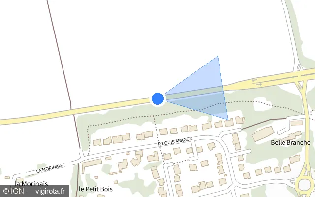 Vue plan de l'emplacement du radar tourelle à Chavagne