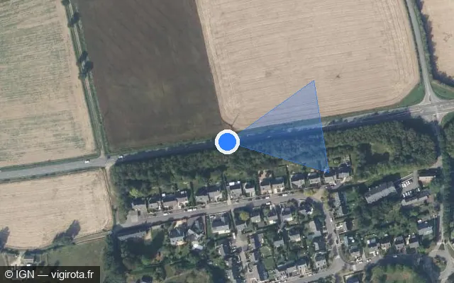 Vue satellite de l'emplacement du radar tourelle à Chavagne