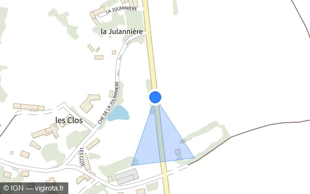 Vue plan de l'emplacement du radar tourelle à Crulai