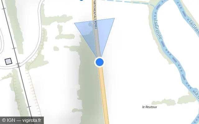 Vue plan de l'emplacement du radar tourelle à Lournand